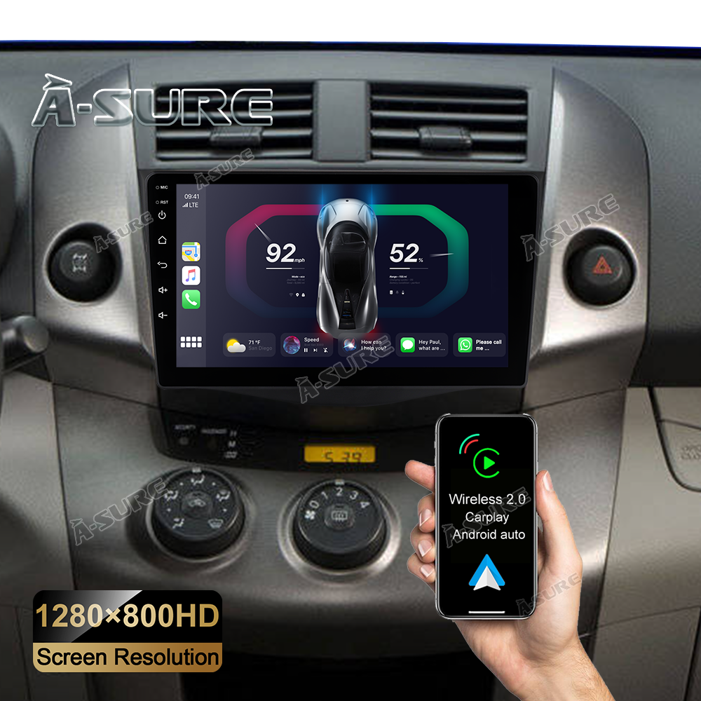 Android Autoradio Navi GPS Wireless Carplay 2+32GB für Toyota RAV4 MK3 2006-2011