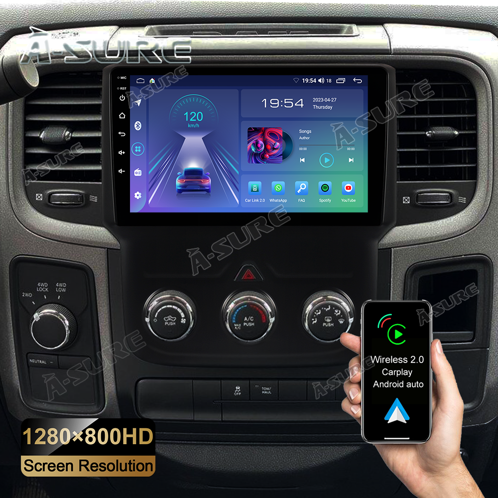 9" Car Radio Stereo For Dodge Ram 1500 2500 3500 2013-2018 Android 12 Carplay GPS Navi WiFi