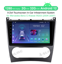 A-Sure 2+32GB Android 12 Autoradio GPS Navi für Mercedes Benz C/CLC Klasse W203 2004-2007