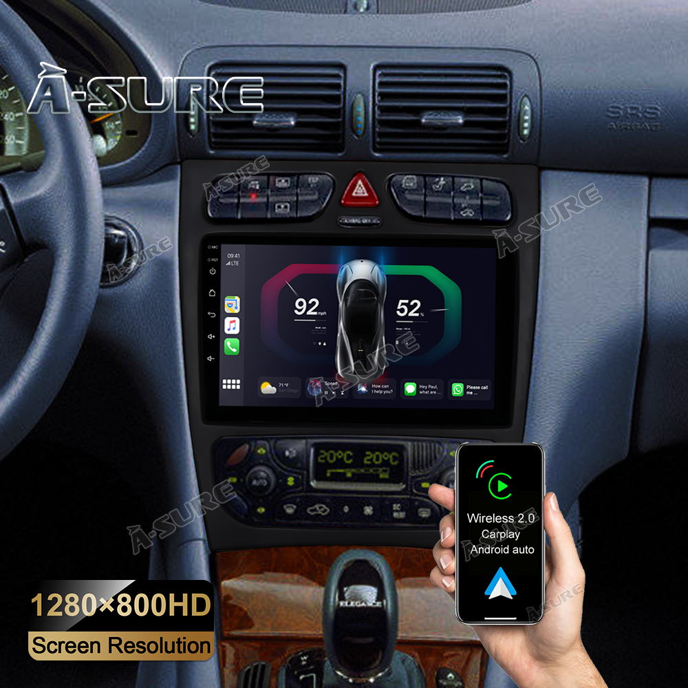 2+32G Autoradio 12 GPS Navi Für Mercedes-Benz A/C Klasse W203 W209 CLK C209 W639