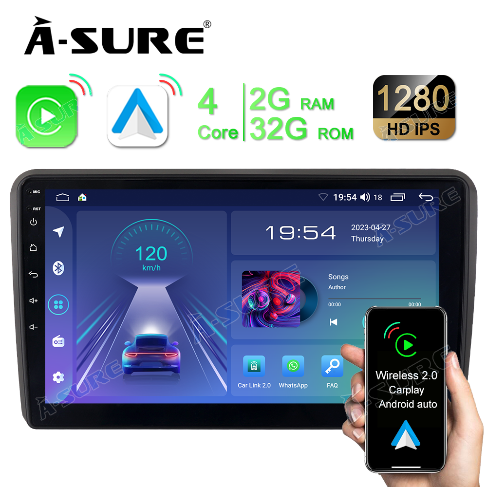 2+32G Für Audi A3 S3 RS3 8P quattro Carplay Autoradio Android 12 GPS Navi WIFI