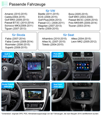 Android 12 2-DIN 2+32GB NAVI RADIO GPS BT für VW GOLF PASSAT TOURAN POLO