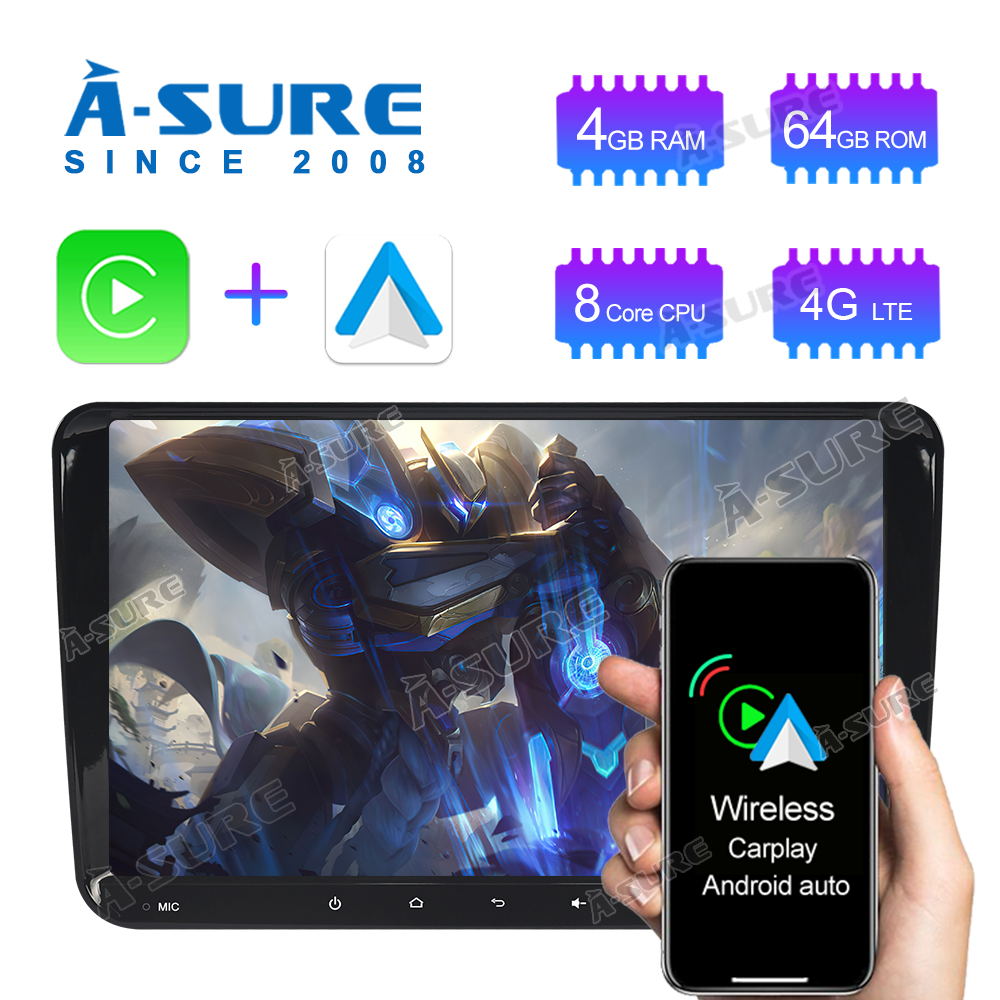 A-Sure 9 Zoll Android 11 Octa-Core GPS Navi Carplay Autoradio für VW PASSAT CC GOLF PLUS Tiguan