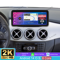 12,3 Zoll 8-Kern 4+64GB Autoradio für MERCEDES BENZ B-Class W246 2012-2014 (NGT 4.5), Android 14 2K IPS Touchscreen kabelloses CarPlay Android Auto GPS-Navigation Bluetooth Wi-Fi 4G LTE Lenkradsteuerung DSP FM RDS USB