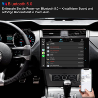 13,1 Zoll 8-Kern 4+64GB Autoradio für Ford Mustang 2010-2014, Android 14 2K IPS Touchscreen kabelloses CarPlay Android Auto GPS-Navigation Lenkradsteuerung Bluetooth 5.0 Wi-Fi 4G LTE DSP FM RDS USB
