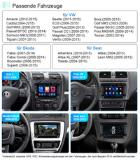 A-Sure 7" Android 11 GPS Navi CarPlay Autoradio BT für VW GOLF 5 6 PASSAT TIGUAN TOURAN
