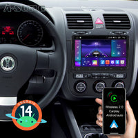 9 Zoll 2+64GB Android 14 Autoradio für VW Passat B6 B7 CC/Polo MK5 6/Golf 5 6 Plus/Tiguan/Touran/Sharan/EOS/Beetle, 1280HD IPS Touchscreen kabelloses CarPlay Android Auto GPS-Navigation Bluetooth 5.0 Wi-Fi DSP FM RDS USB Rückfahrkamera