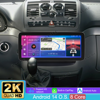 12,3 Zoll 8-Kern 4+64GB Autoradio für Mercedes Benz Vito/Viano W639 2003-2013, Android 14 2K QLED IPS Touchscreen kabelloses CarPlay Android Auto GPS-Navigation Bluetooth Wi-Fi 4G LTE DSP FM RDS USB