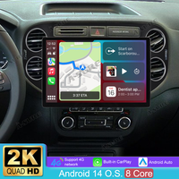 13,1 Zoll 8-Kern 4+64GB Android 14 Autoradio für VW Golf Plus 2004-2013/VW Tiguan 2007-2016, 2K QLED IPS Touchscreen kabelloses CarPlay Android Auto 4G LTE GPS-Navigation Bluetooth 5.0 Wi-Fi DSP FM RDS Rückfahrkamera