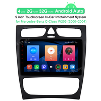 9" 2+32GB Android Autoradio DSP GPS Navi Car Radio with Wireless Carplay Android Auto for Mercedes-Benz C-Class W203 2000 2001 2002 2003 2004, Support DSP Wifi Bluetooth 1280x720P Display USB SWC