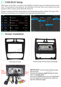 9" 2+32GB Android Autoradio DSP GPS Navi Car Radio with Wireless Carplay Android Auto for Mercedes-Benz C-Class W203 2000 2001 2002 2003 2004, Support DSP Wifi Bluetooth 1280x720P Display USB SWC