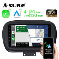 9 Inch Autoradio with Wireless Carplay Android Auto for Fiat 500X 2015-2020 2 + 32GB In-dash Car Radio GPS Navigator Stereo Bluetooth Steering Wheel Controls