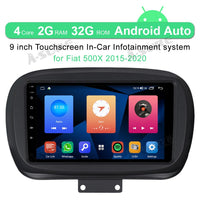 9 Inch Autoradio with Wireless Carplay Android Auto for Fiat 500X 2015-2020 2 + 32GB In-dash Car Radio GPS Navigator Stereo Bluetooth Steering Wheel Controls