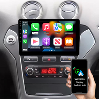 Android Autoradio for Ford Mondeo 2011-2013 10.1 Inch Bluetooth Car Stereo with Wireless Carplay Android Auto Touch Screen Radio GPS Navigator Supports Steering Wheel Control WiFi USB