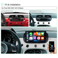 Android Autoradio for Fiat 500 500C 2007-2015 9 Inch Car Stereo with GPS Navigation Wireless Carplay Android Auto Touch Screen Wifi Bluetooth Screen Multimedia Radio SWC 2 + 32GB Black