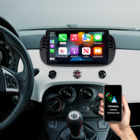 Android Autoradio for Fiat 500 500C 2007-2015 9 Inch Car Stereo with GPS Navigation Wireless Carplay Android Auto Touch Screen Wifi Bluetooth Screen Multimedia Radio SWC 2 + 32GB Black