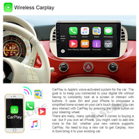 Android Autoradio for Fiat 500 500C 2007-2015 9 Inch Car Stereo with GPS Navigation Wireless Carplay Android Auto Touch Screen Wifi Bluetooth Screen Multimedia Radio SWC 2 + 32GB White
