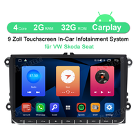 9" with Button Wireless Carplay & Android Auto GPS Navi Car Radio for VW Golf 5 6 V VI Passat T5 Polo Touran Tiguan Golf Sharan Caddy 2GB RAM 32GB ROM