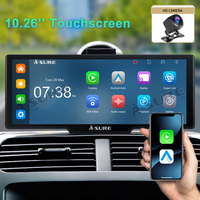 Tragbares Autoradio zur Armaturenbrettmontage mit 4K-Dashcam und 1080P-Rückfahrkamera – Kabelloses Apple CarPlay und Android Auto – 10,26-Zoll-HD-Touchscreen, Bluetooth, GPS, Navi, Sprachsteuerung, universell