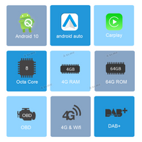 Android 10 Carplay&Android Auto DVD GPS 4G RAM 64GB ROM Autoradio Radio Für Benz A/B W169 W245 VW Crafter