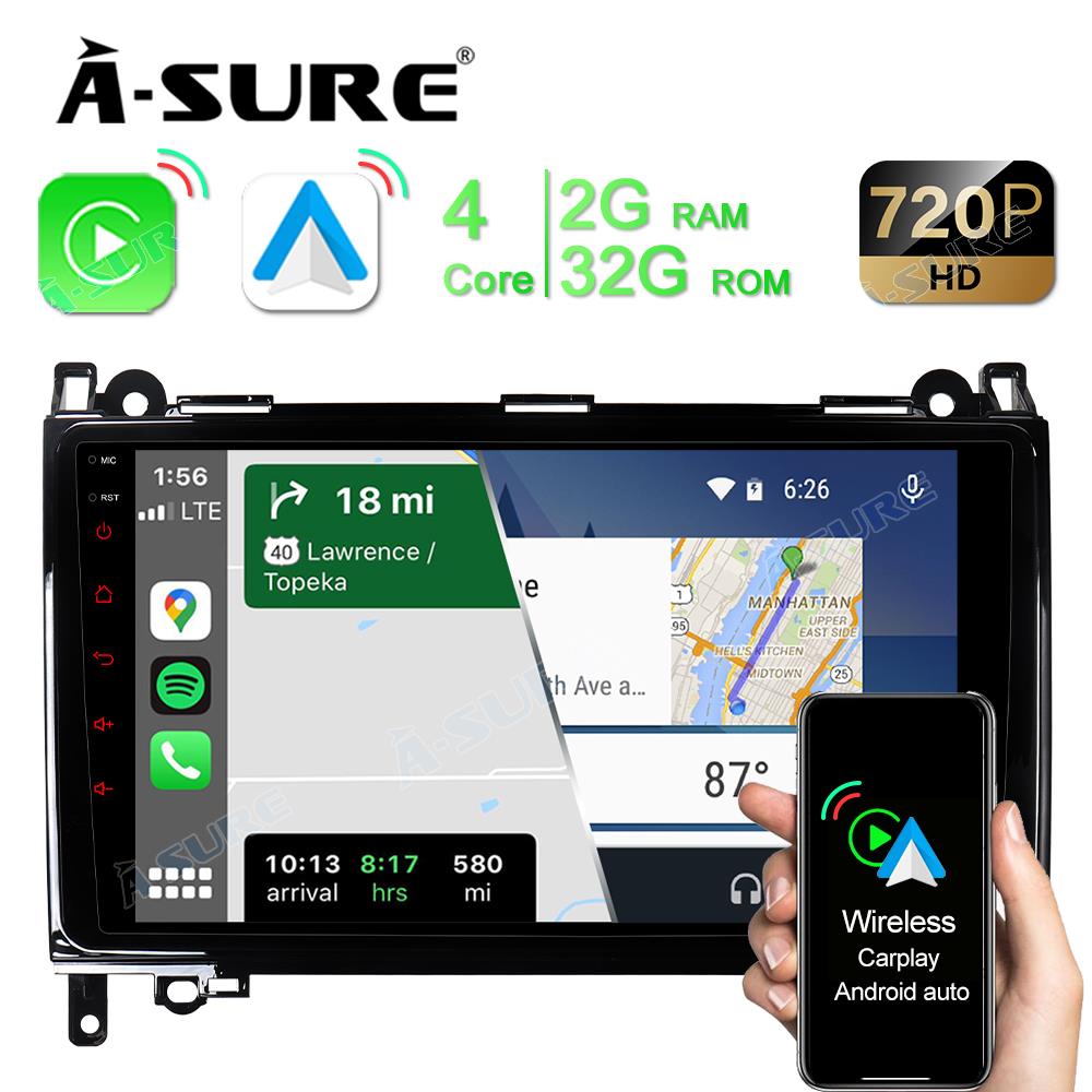 9" Android 11 Car Radio for Mercedes Benz A/B Viano Vito Sprinter W169 W245 W906, 2+32GB, Wireless CarPlay Android Auto