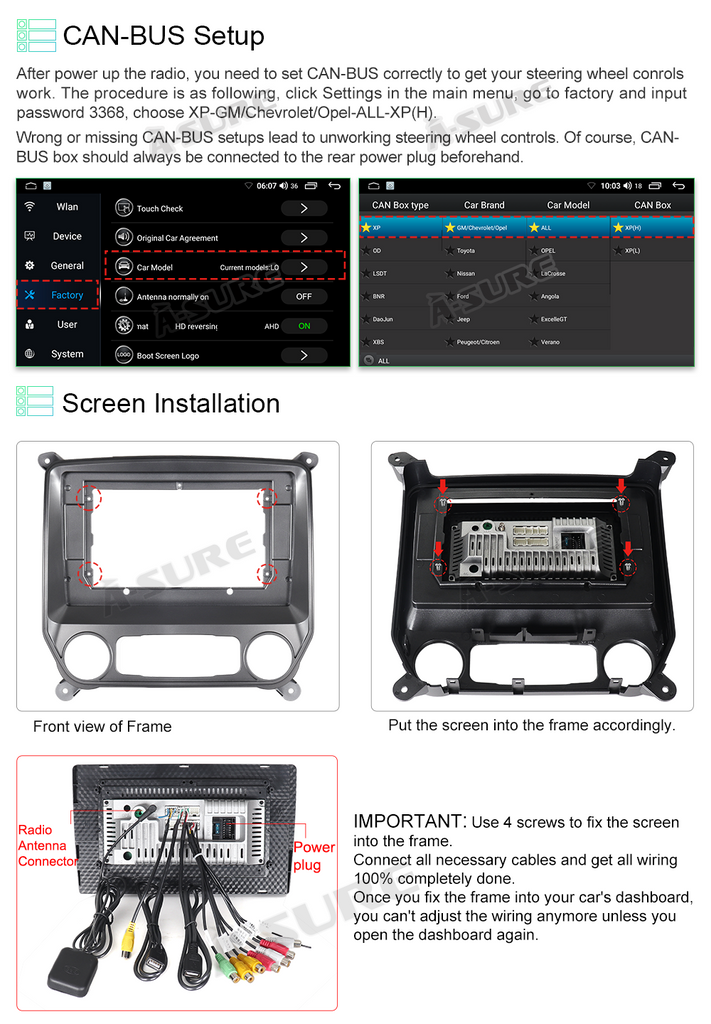 ASURE Android 11 2GB RAM 32GB ROM Wireless Carplay Android Auto Stereo