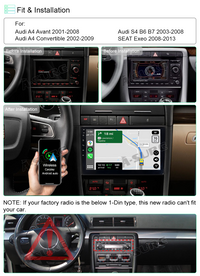 9 Inch Android 13 Car Stereo For Audi A4 2000-2009 - GPS, WiFi, CarPlay, Bluetooth, 2GB/32GB