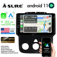 for Dodge Ram Pickup 2013-2018 w/ Manual A/C 2GB+32GB Wireless Carplay Android 11 Car Stereo Radio