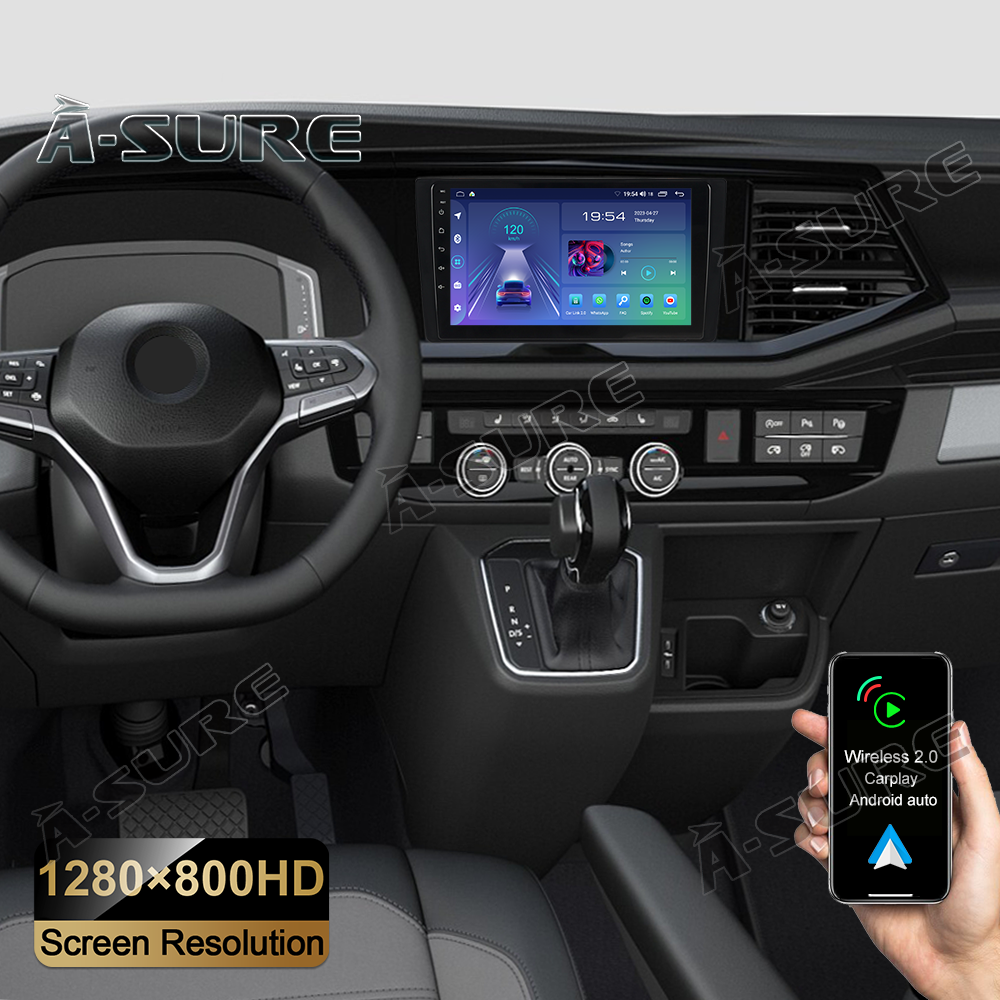 9" 2+32GB Android 13 Autoradio CarPlay GPS Navi für VW T6.1 Transporter Multivan BT WIFI DSP RDS USB DAB+