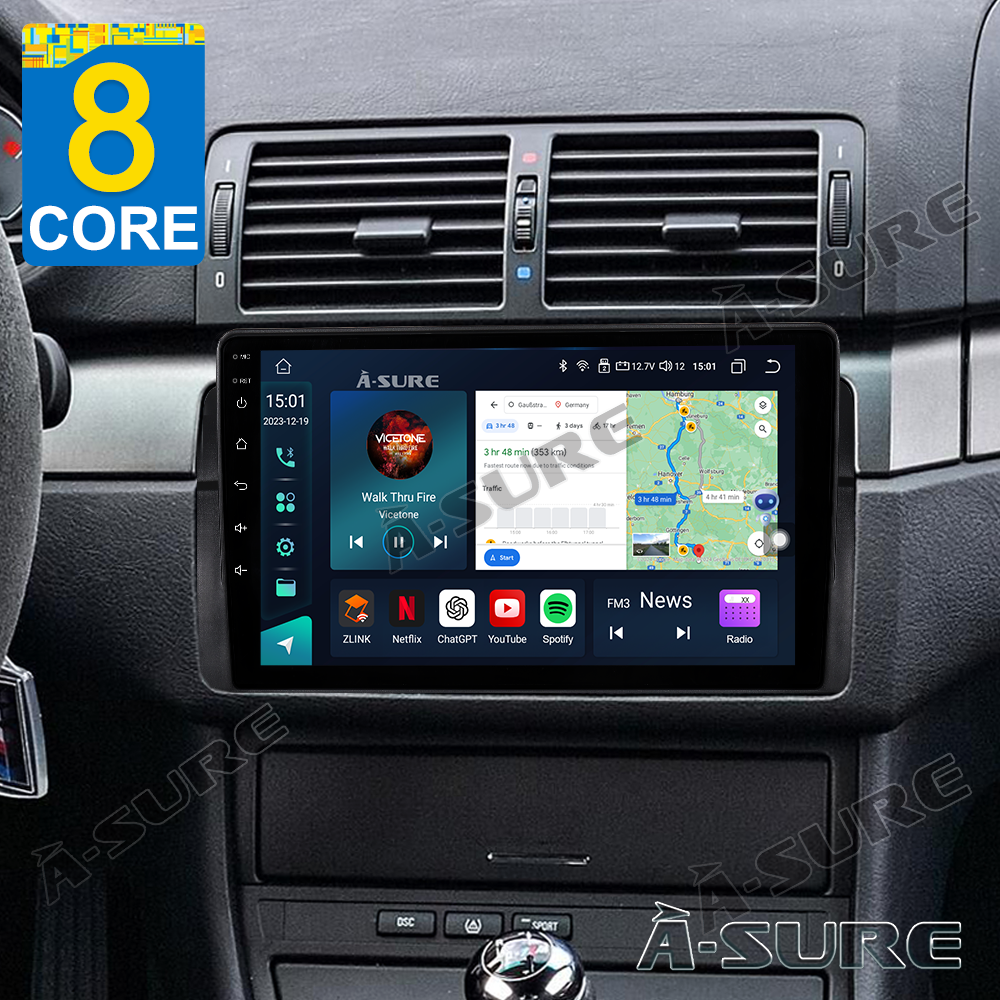 Für BMW E46 3er 316 318 320 8-Kern 4+64GB Android 13 Autoradio CarPlay GPS DSP RDS WIFI BT 4G LTE