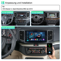 8-core 4+64GB Android 14 GPS Navi Car Radio for VW Sharan ll Seat Alhambra MK2 (from 2010) Wireless CarPlay Android Auto 4G LTE Bluetooth WIFI DSP RDS 1280HD