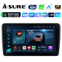 4+64GB Android 13 Autoradio Carplay 8-Core für AUDI A3 S3 RS3 8P 8V Bose GPS Navi WiFi BT DSP ChatGPT