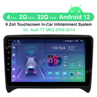 Wireless Carplay Android 12 Navi 2+32GB Autoradio GPS Für Audi TT MK2 2006-2014