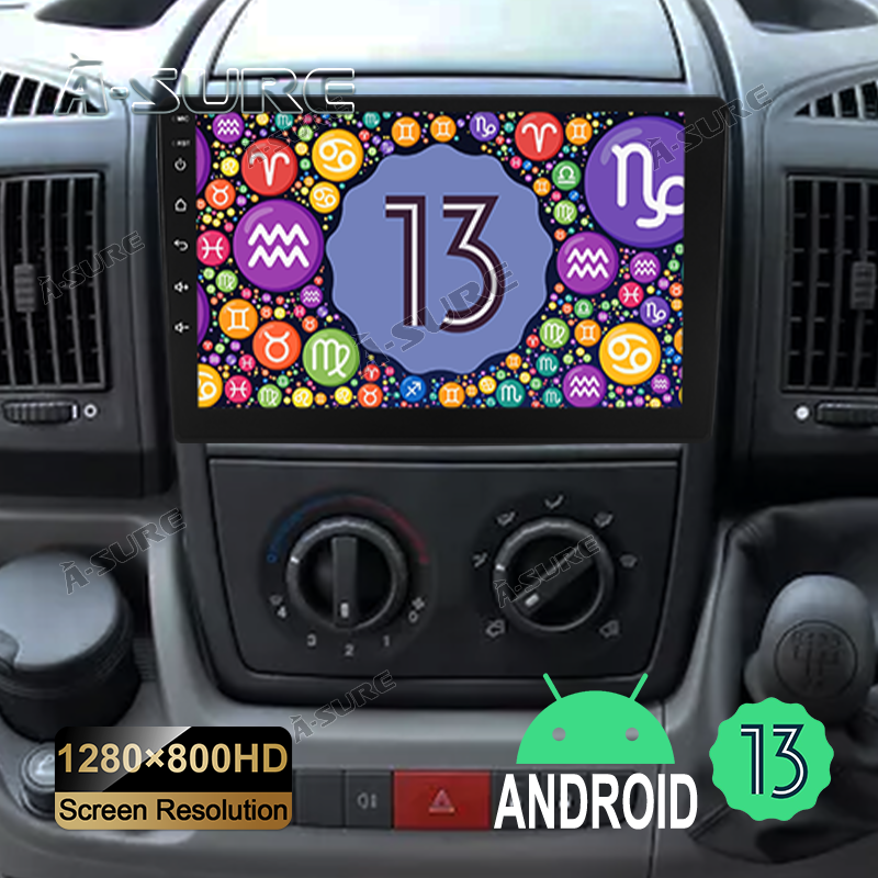 Android 13 CarPlay Autoradio 2+32 GB GPS Navi für 1-Din Fiat Ducato Citroen Relay 2007–2023
