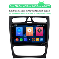 9'' 64G Radio Navi 4G LTE Carplay Android Auto GPS für Mercedes Benz W203 2000-2004