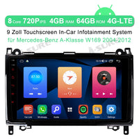 9‘’ 4+64G Android 10 Autoradio Navi GPS 4G LTE für Mercedes BENZ A/B Sprinter W169 W245