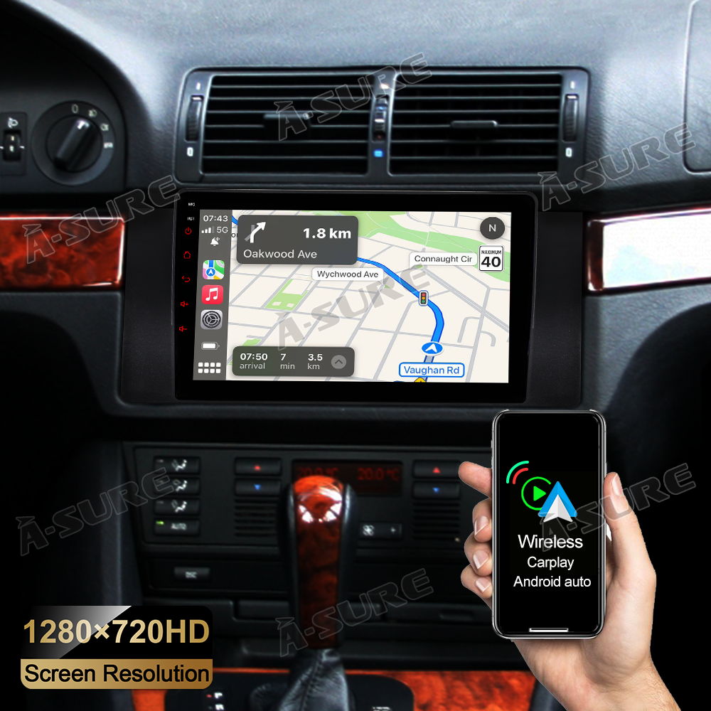 4G LTE SIM 4+64GB Android 11 Navi Autoradio GPS Für BMW 5er E39 X5 E53 M5 DAB+