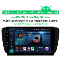 9" Android 13 GPS Navi 8-Kern 4+64GB Autoradio CarPlay Für Seat Ibiza 6j 2009-2013 4G WIFI BT DSP ChatGPT