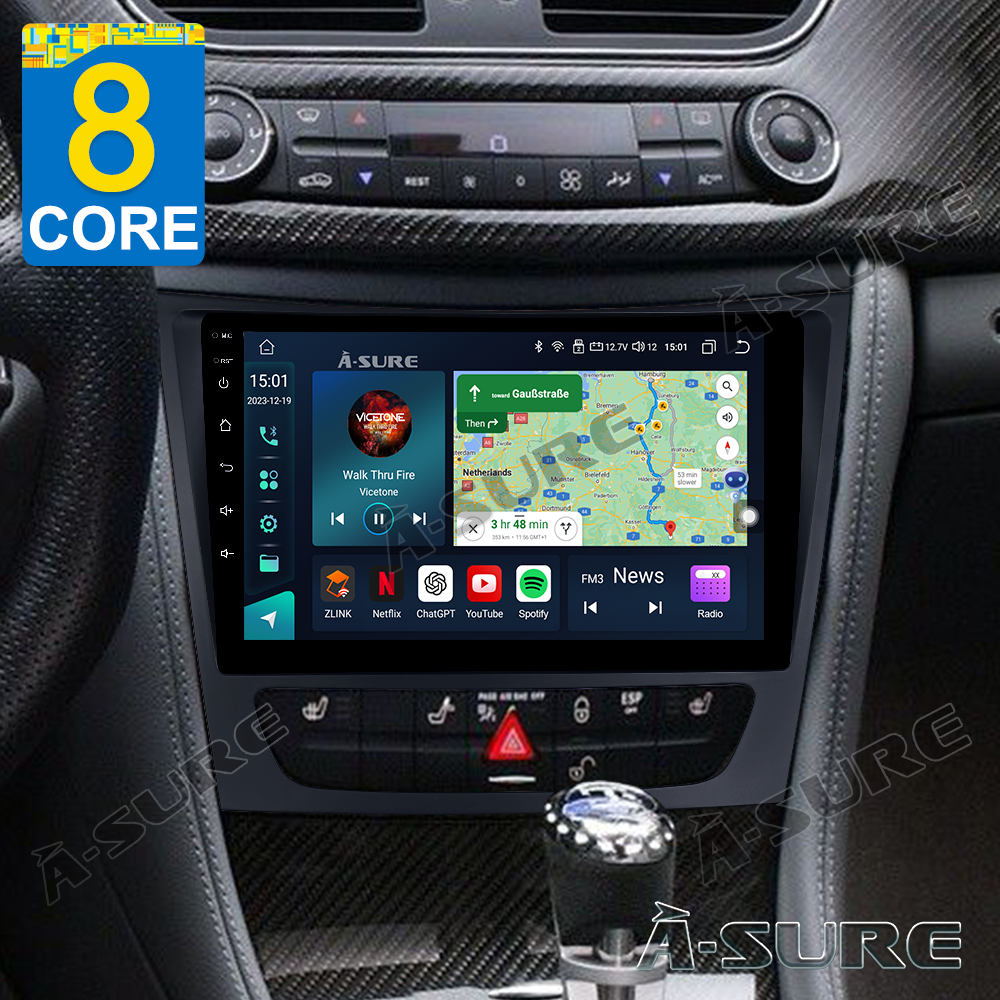 4G LTE CarPlay 8-Kern Android 13 Autoradio 4+64GB für Mercedes-Benz E/CLS W211 C219 GPS WIFI BT ChatGPT DSP