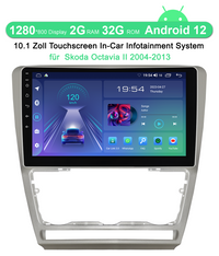 10'' Android 12 DSP GPS Navi 2+32GB Für Autoradio Skoda Octavia 2 II Wireless Carplay