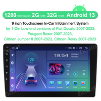 Android 13 CarPlay Autoradio 2+32 GB GPS Navi für 1-Din Fiat Ducato Citroen Relay 2007–2023