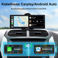9,26 Zoll Auto Display mit Drahtlosem CarPlay & Android Auto – 4K Dashcam, 1080P Rückfahrkamera, Touchscreen – Tragbares CarPlay Bildschirm für Auto, SUV, LKW, 64GB TF Karte