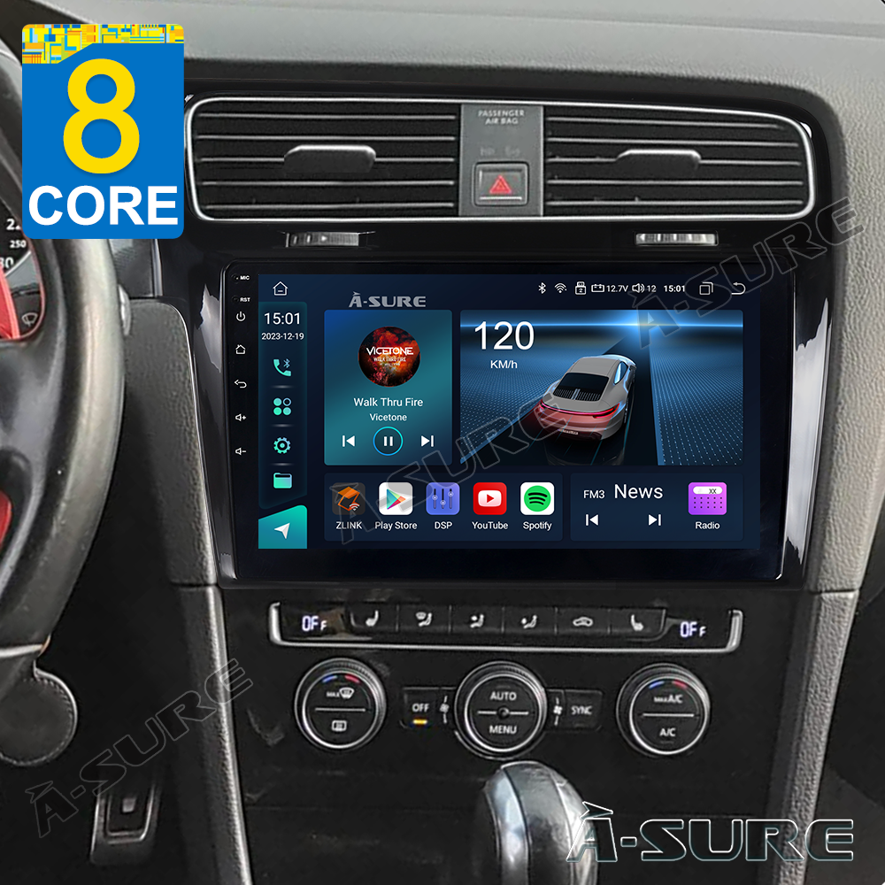 4+64GB Android 13 Autoradio Octa-Core Navi für VW Golf 7 Golf yl Schwarz 4G LTE WIFI ChatGPT DSP