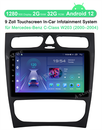 Für Mercedes C-Klasse W203 W209 Radio Wireless Carplay 9'' 32GB Android 12 GPS Navi 