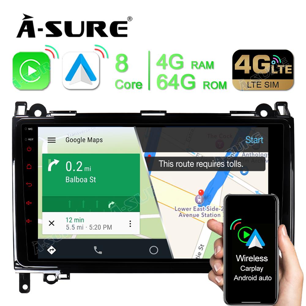 9" Carplay Android 10 GPS Navi 64GB Radio Mercedes Benz A/B Klasse W169 Vito W245