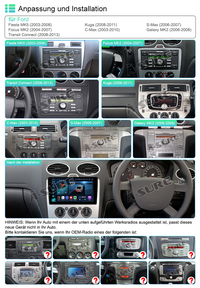 Android 13 4+64GB Für Ford Transit Focus Kuga Fusion Autoradio GPS Navi Carplay WIFI BT DSP ChatGPT