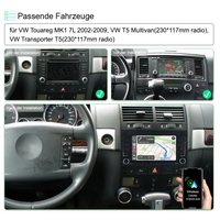 Für VW Transporter Multivan T5 Autoradio 2+32GB Carplay Navi 2 DIN Android 11 GPS SWC