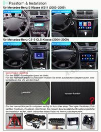 9" Carplay Android 12 Autoradio Navi 32GB Mercedes-Benz E-Klasse CLS C219 W211