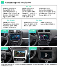 4+64GB Android 13 Autoradio Octa-Core 4G ChatGPT Navi WIFI für VW GOLF 5 6 PASSAT Tiguan