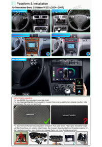 4G LTE Android 10 Autoradio Navi 4+64GB Carplay für Mercedes Benz C-Klasse W203